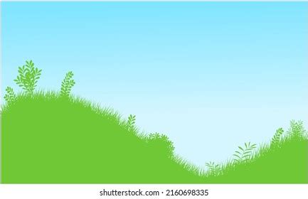 Grassy Hill Silhouette Grass Bushes Landscape Stock Vector (Royalty Free) 2160698335 | Shutterstock