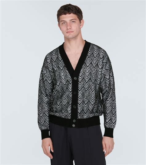 Zig Zag Cotton Blend Cardigan In Black Missoni Mytheresa