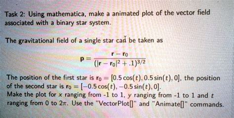 SOLVED Task 2 Using Mathematica Make An Animated Plot Of The Vector