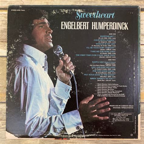 Engelbert Humperdinck Sweetheart 1971 Vintage Vinyl Record Etsy