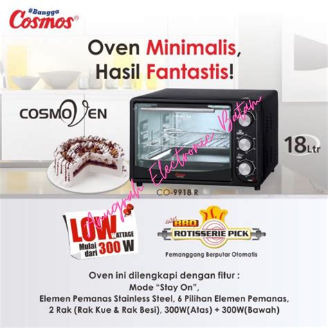 Jual Cosmos Oven Listrik Low Watt 18 Liter 300 Watt CO 9918 BATAM