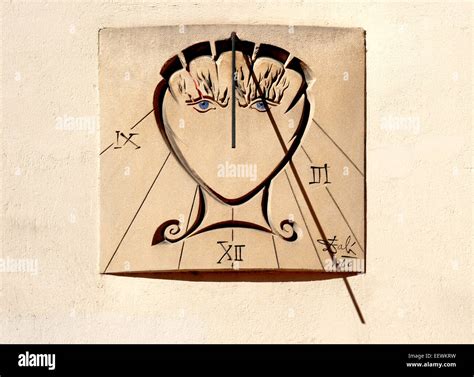 Paris, France. Sundial by Salvador Dali (1968) at 27, Rue Saint-Jacques ...