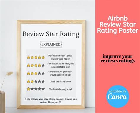 Airbnb Reviews Rating System Explained Editable Airbnb Star Etsy