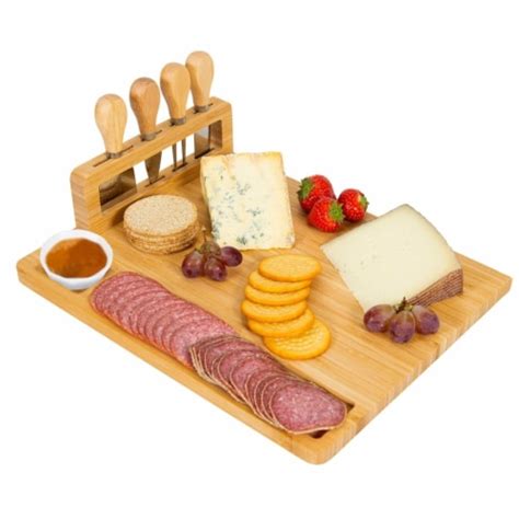 Bamboo Cheese Board Charcuterie Cheese Platter Board Serving Tray With