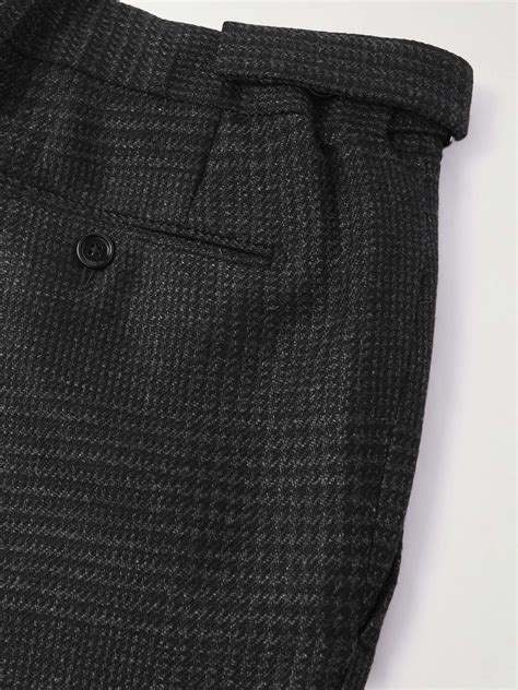 Charcoal Cooper Straight Leg Checked Wool Mohair And Cashmere Blend