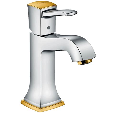 Hansgrohe Metropol Classic Chrome Gold Optic Basin Mixer Tap 110