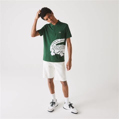 Men's Lacoste Oversized Crocodile Print Polo Shirt | LACOSTE