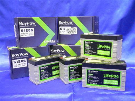 Roypow 12v 6ah リン酸鉄リチウムイオンバッテリー Lifepo4 4個セット Bmsバッテリー保護システム内蔵 電動リール