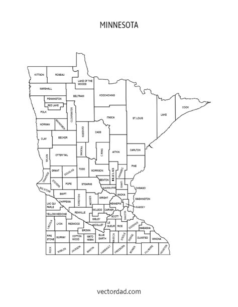 Minnesota County Map Editable And Printable State County Maps