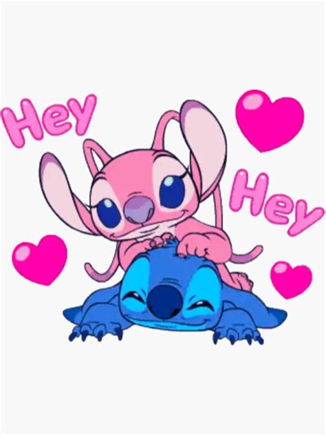 Stitch And Angel Sticker Sticker For Sale By Fof666 Redbubble