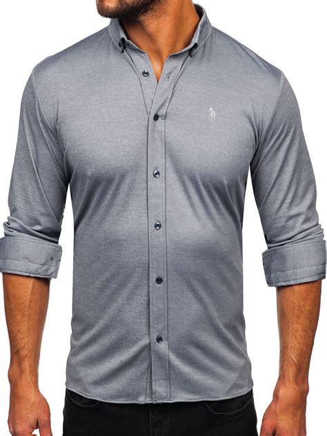 Camisa Casual De Manga Larga Para Hombre Gris Bolf Gris