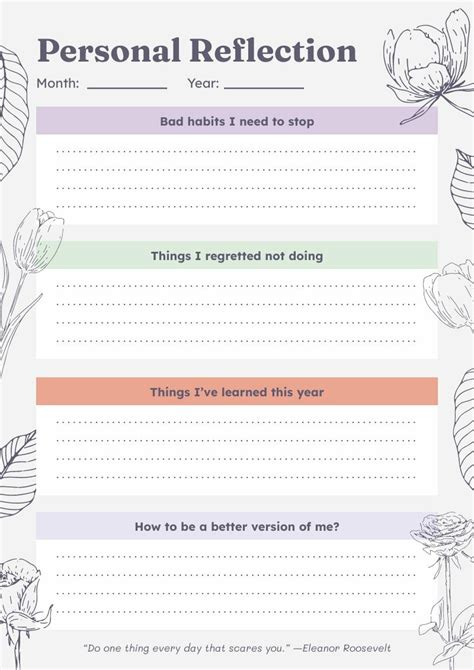 Self Reflective Journal Free Schedule Planner Template Off