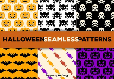 Halloween Seamless Patterns 96250 Vector Art At Vecteezy