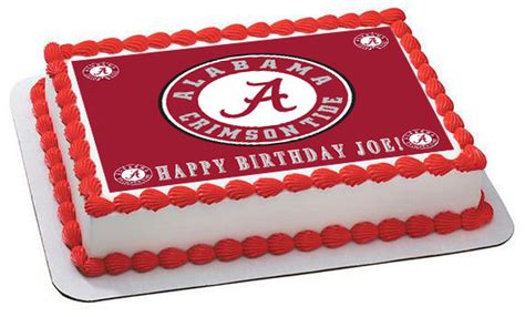 ALABAMA CRIMSON TIDE UNIVERSITY Edible Birthday Cake Topper