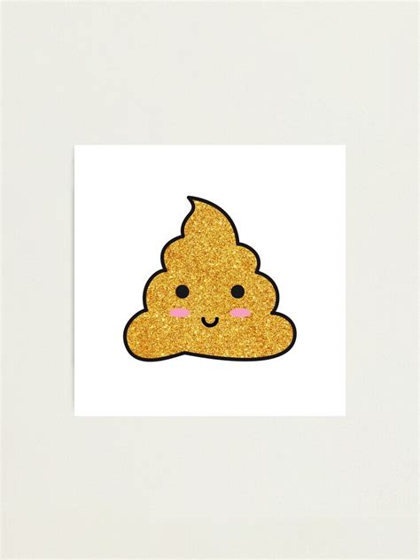 Gold Glitter Poop Emoji Photographic Print By Beakraus Redbubble