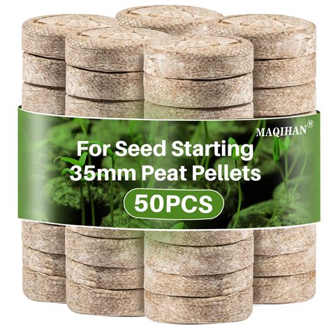 MAQIHAN 50PCS Peat Pellets For Seedlings 35MM Seed Starter Pellets