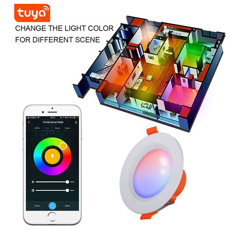 High Quality Smart Wifi Downlight 6w 480lm Tuya Alexa Dimmable Rgb Cct