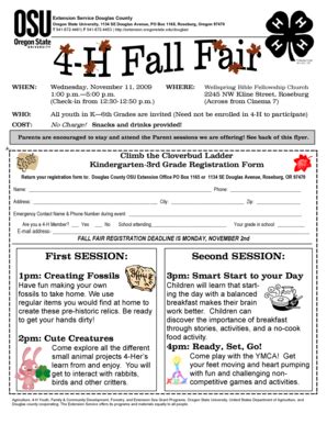 Fillable Online Extension Oregonstate Cloverbud Fall Fair Flyer