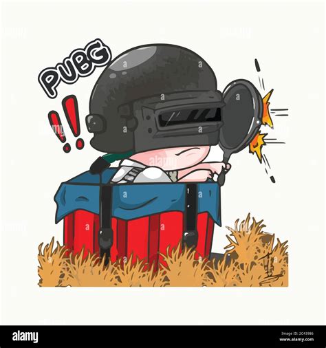 Vector Cute Illustration Of Pubg Game Character Stock Vector Image