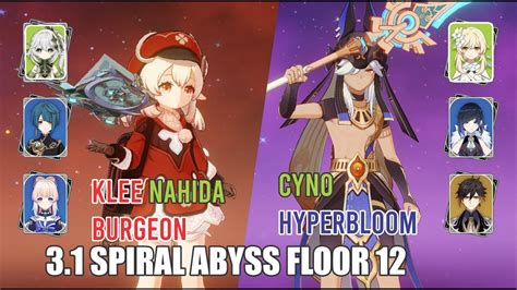 Spiral Abyss Floor 12 Klee Burgeon Cyno Hyperbloom YouTube