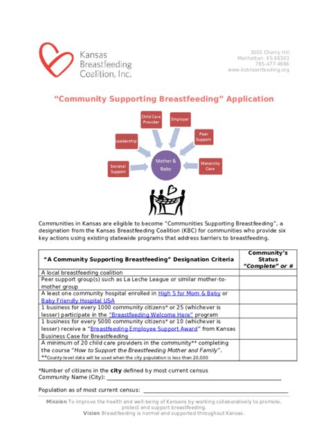 Community Application Kansas Breastfeeding Coalition Doc Template