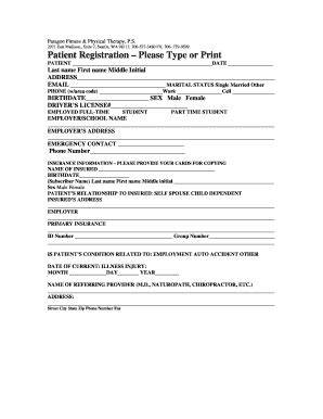 Fillable Online Paragon Fitness Physical Therapy P Fax Email Print