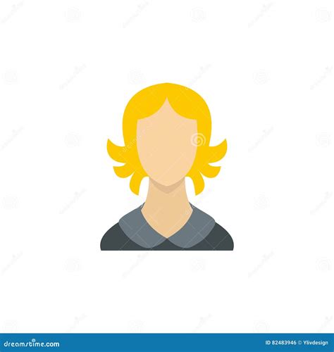 Woman With Blond Hair Icon Flat Style Stock Vector Illustration Of