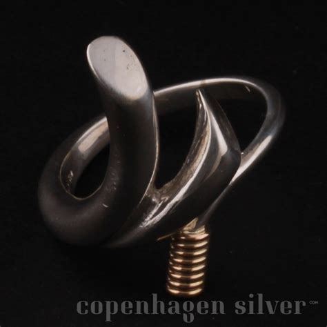 Vintage Sterling Silver Ring with Gold | Copenhagen Silver