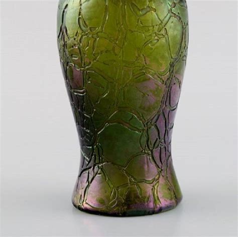 Pallme König Art Nouveau Vase In Green Art Glass App 1900 For Sale At 1stdibs