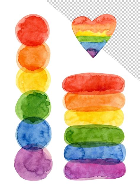 Premium Psd Lgbt Pride Month Watercolor Clipart Lgbt Art Rainbow