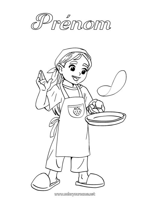 Coloriage n3752 Maman Chandeleur Crêpes