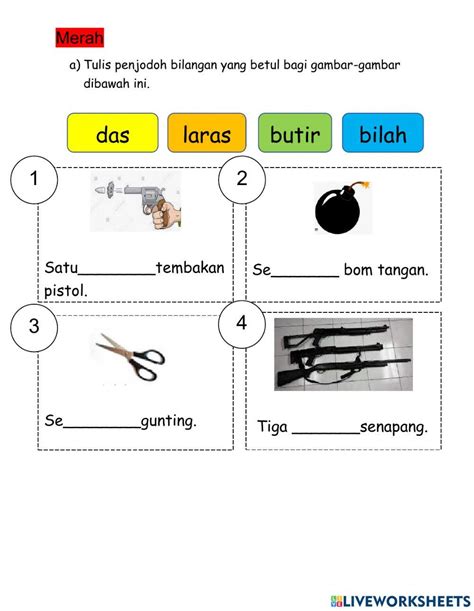 Penjodoh Bilangan Merah Online Exercise For Live Worksheets