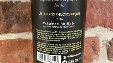 Château Bouscassé Les Jardins Philosophiques fylligt vitt vin