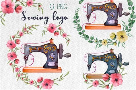 Watercolor Sewing Logo Sewing Machine Png 979822