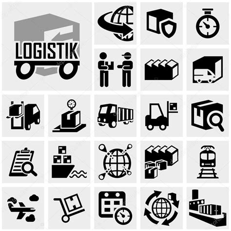 Logistics Vector Icon Set On Gray — Stock Vector © Alexynder 38727813