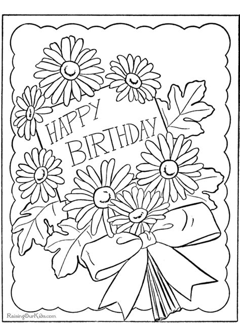 Happy Birthday page to print and color