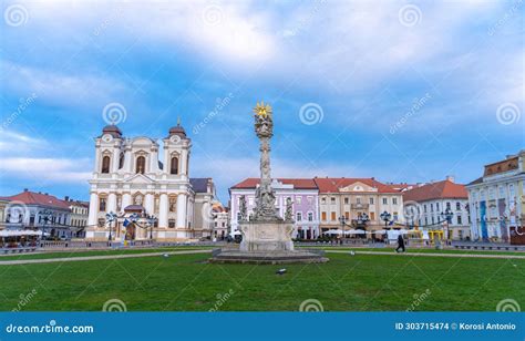 Timisoara Romania January 17 2024 Holy Trinity Column And Roman