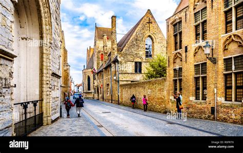 The Cobblestone Street Mariastraat In The Center Of The Medieval City