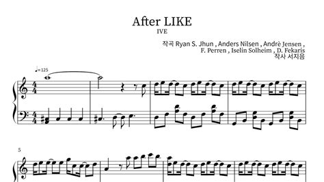 IVE 아이브 After LIKE Piano Sheet 鋼琴譜피아노 악보 YouTube