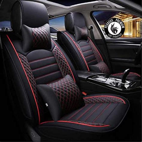 Hyundai Grand I10 Seat Covers In Black And Red Fully Customized Pegasus Premium