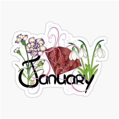 January Sticker For Sale By Orangeeden Stickers Sticker Design