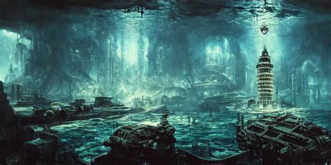 Concept Art Of A Underwater City Bioshock Style Stable Diffusion