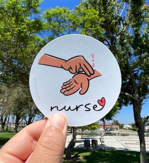 Nurse ASL Sticker, American Sign Language, Nursing Gift, Nursing School ...