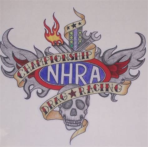 NHRA drag Racing tattoo 9.5''x8.5'' Decal | Nhra drag racing, Nhra, Drag racing