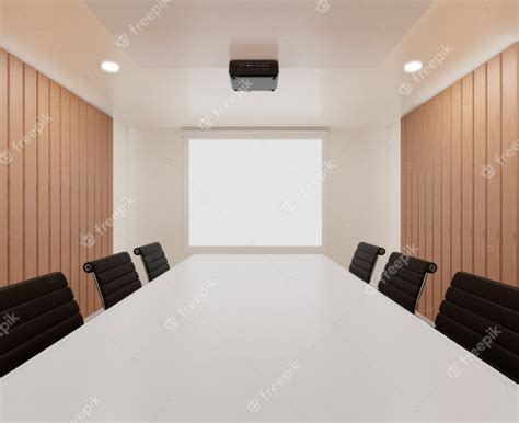 Premium Photo | Meeting room with chairs, white table