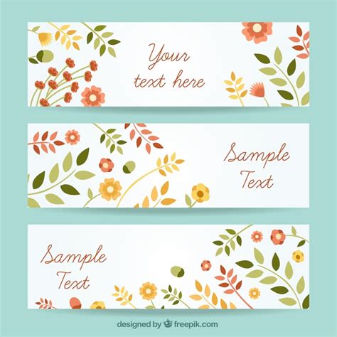 Free Vector | Floral banners