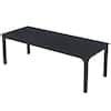 BYBLIGHT Roesler Black Wood 4 Legs 78 7 In W Long Rectangle Dining