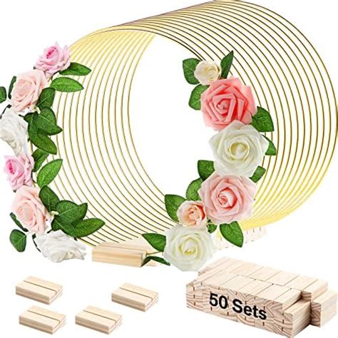 Amazon Foldtier Pack Floral Hoop Centerpieces Hoop Wreath With