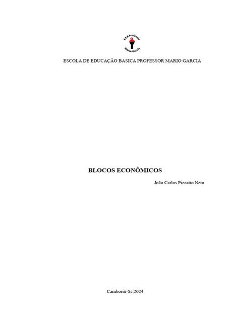 Eeb Prof Mario Garcia - Escola de Educação Basica Professor Mario Garcia | PDF | Opec | Economia
