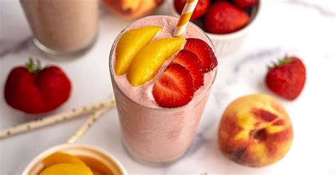 Strawberry Peach Smoothie Without Yogurt The True Vision